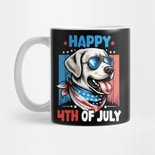 Patriotic American Labrador Retriever Happy 4th of July Mug